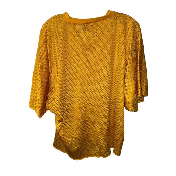 Johnny Mack Sports Yellow Mesh Jersey Shirt XL Vintage Made USA Damage Shown - Picture 2 of 9